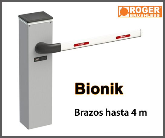 Barreras automáticas Roger con tecnología brushless super rápidas, uso intensivo y de bajo consumo