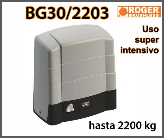 Motor corredizo industrial carga extrema Roger BG30-2200 Digital Brushless uso super intensivo hasta 2200 kg