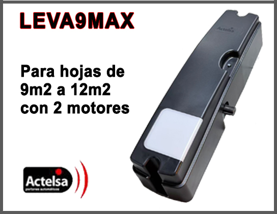 Motor levadizo Actelsa LEVA9MAX con electrónica nacional para portones de hasta 12m2
