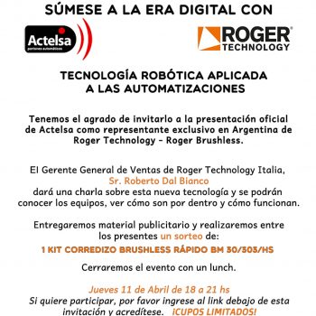 invitación presentación Roger